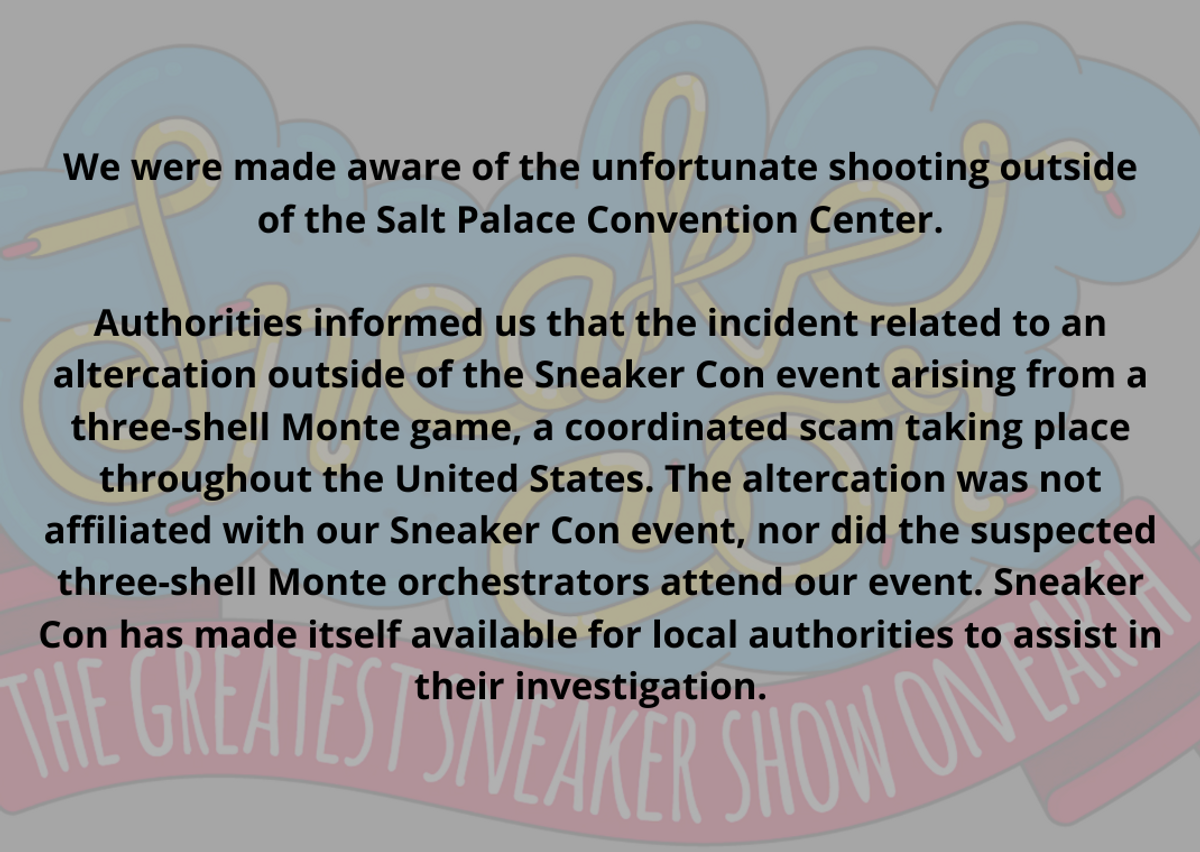 Sneaker Con's official statement 