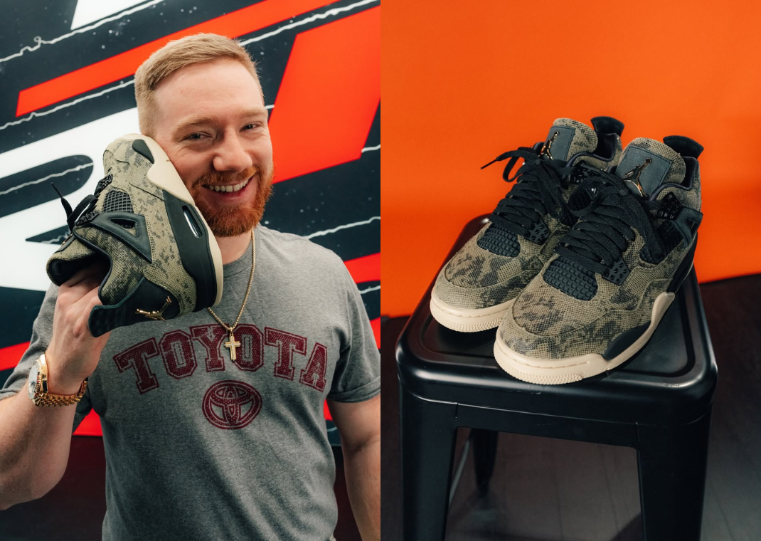 NASCAR Driver Tyler Reddick Shows Off Snakeskin Air Jordan 4 PE
