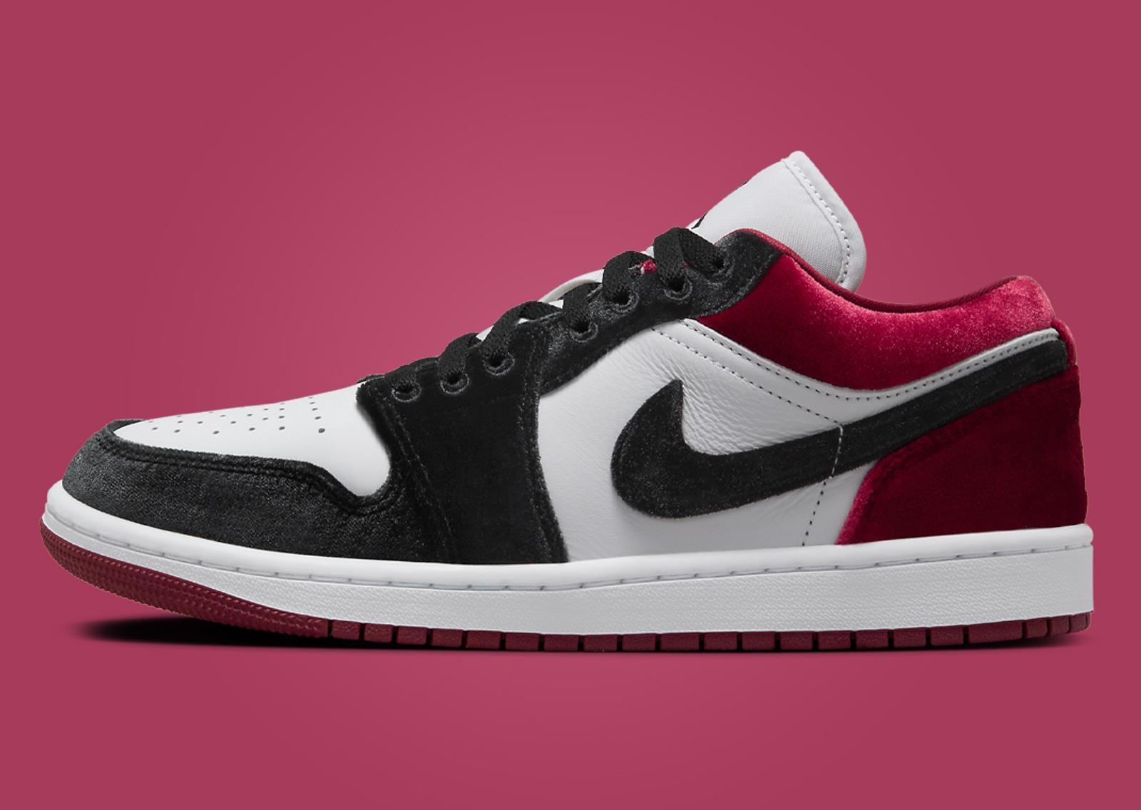 Air Jordan 1 Low Velvet Black Toe (W) Lateral