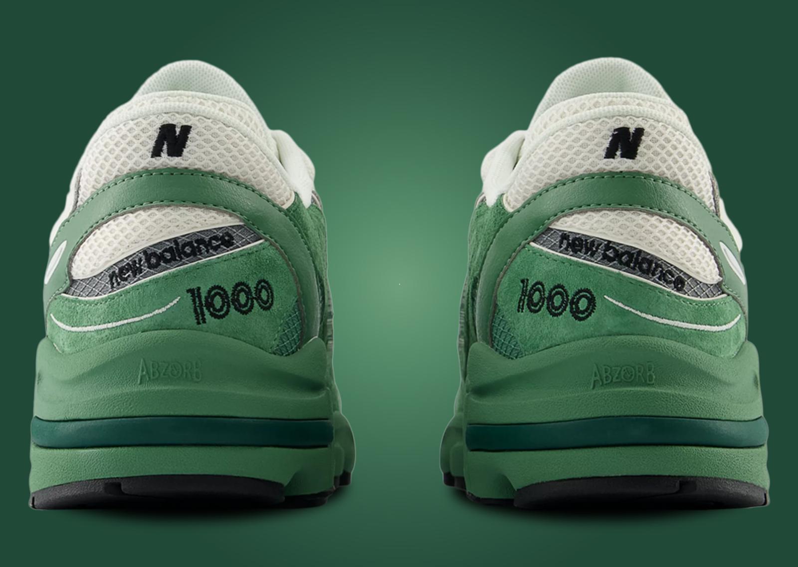 New Balance 1000 Green Grey Heel