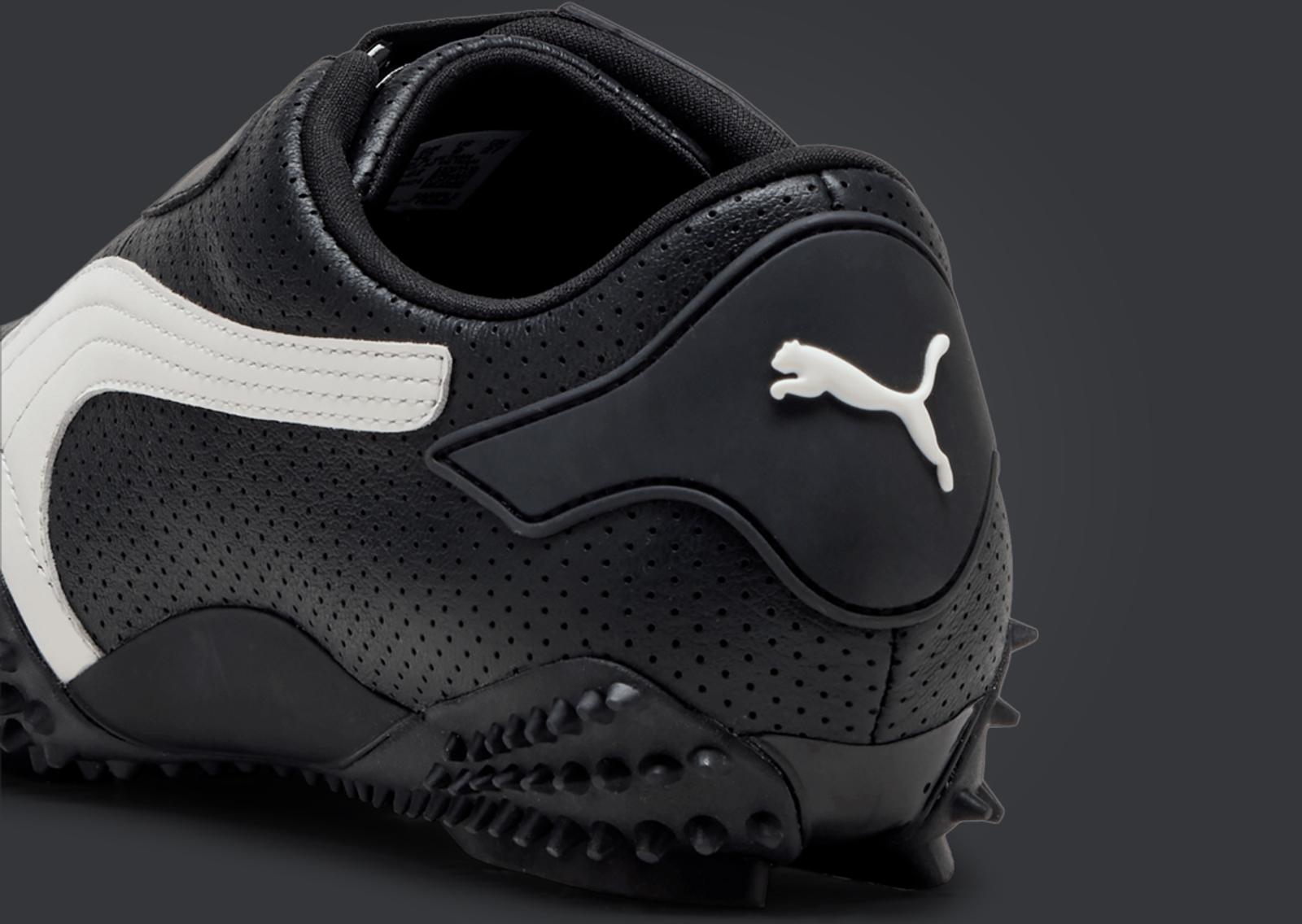 Puma Mostro Perforated Leather Black White Heel