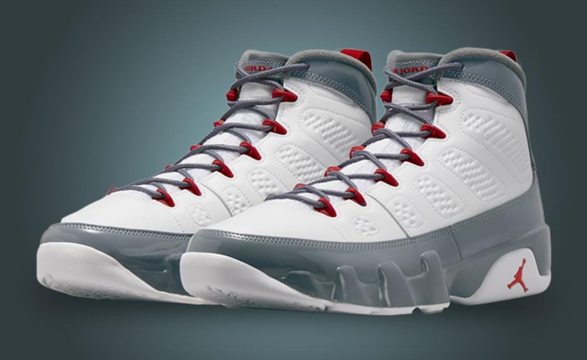 Fire Red And Cool Grey Accent This Air Jordan 9