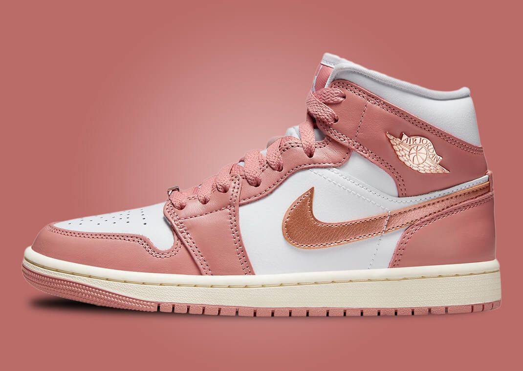 Air jordan 1 mid rose clearance gold