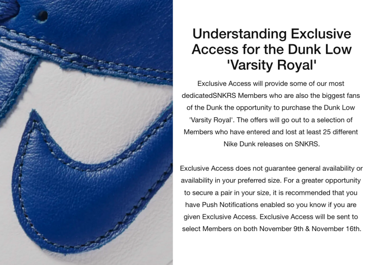 Nike's Explanation For The Criteria To Be Selected For EA On The Nike Dunk Low "Kentucky"