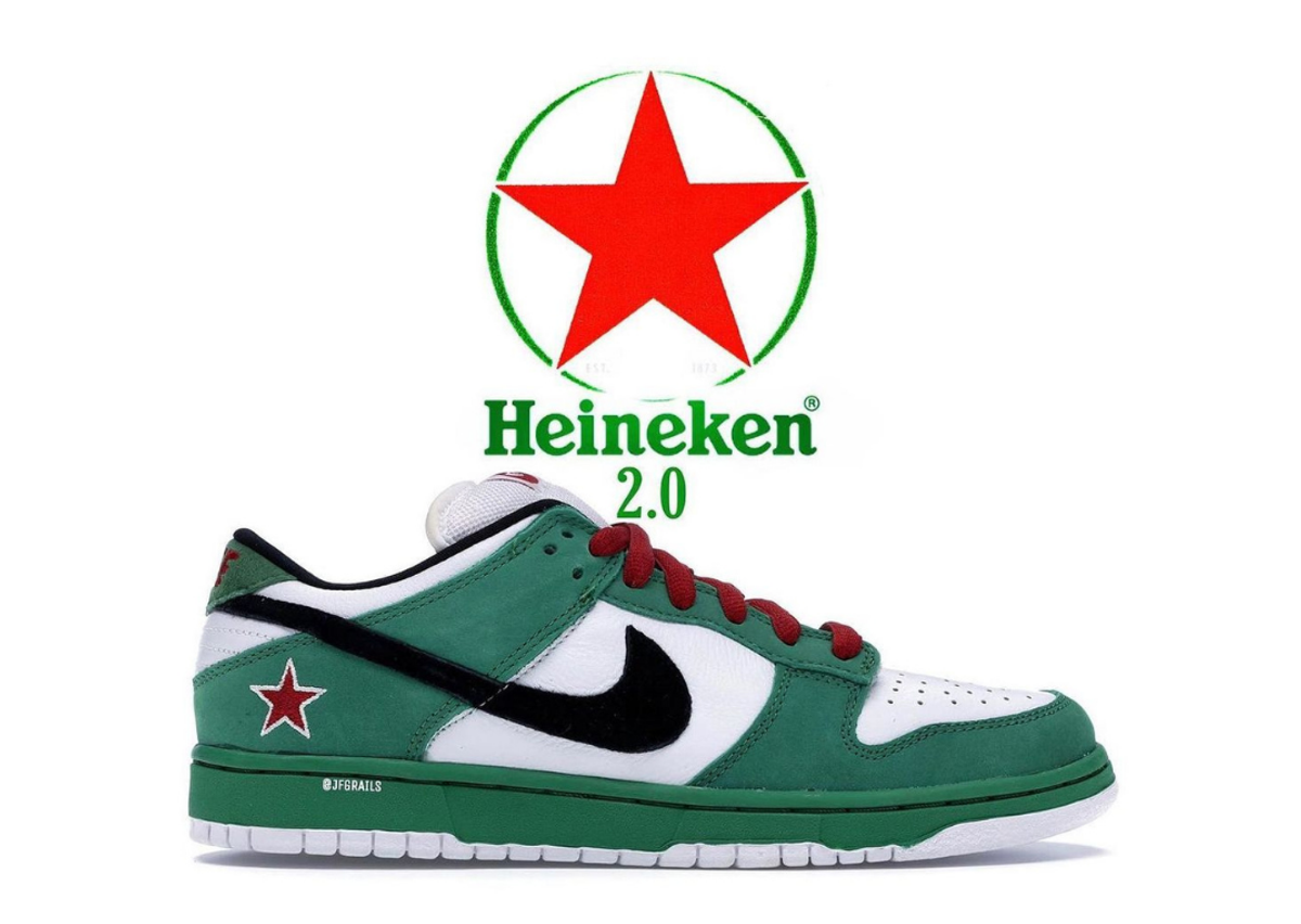 Nike SB Dunk Low x Heineken (2023) Mocku-Up (Via JFGrails)