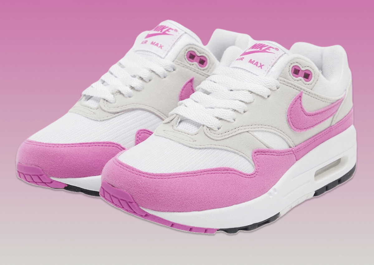 Nike air max 1 trainers prism pink shop white sheen