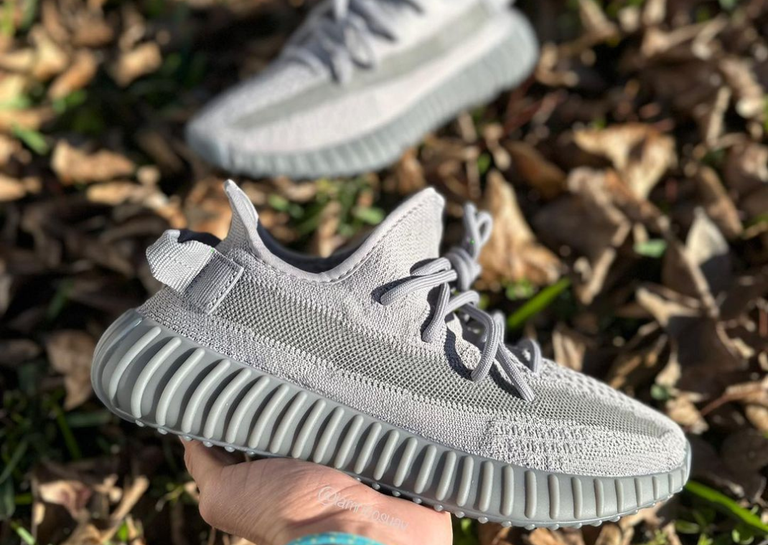 adidas Yeezy Boost 350 V2 Steel Grey Lateral In-Hand
