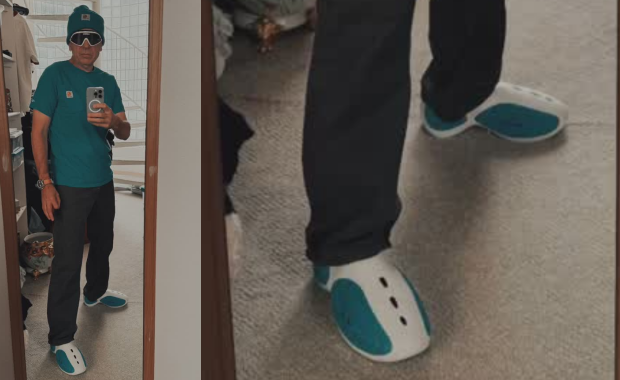 Steven Smith wearing a new Crocs silhouette