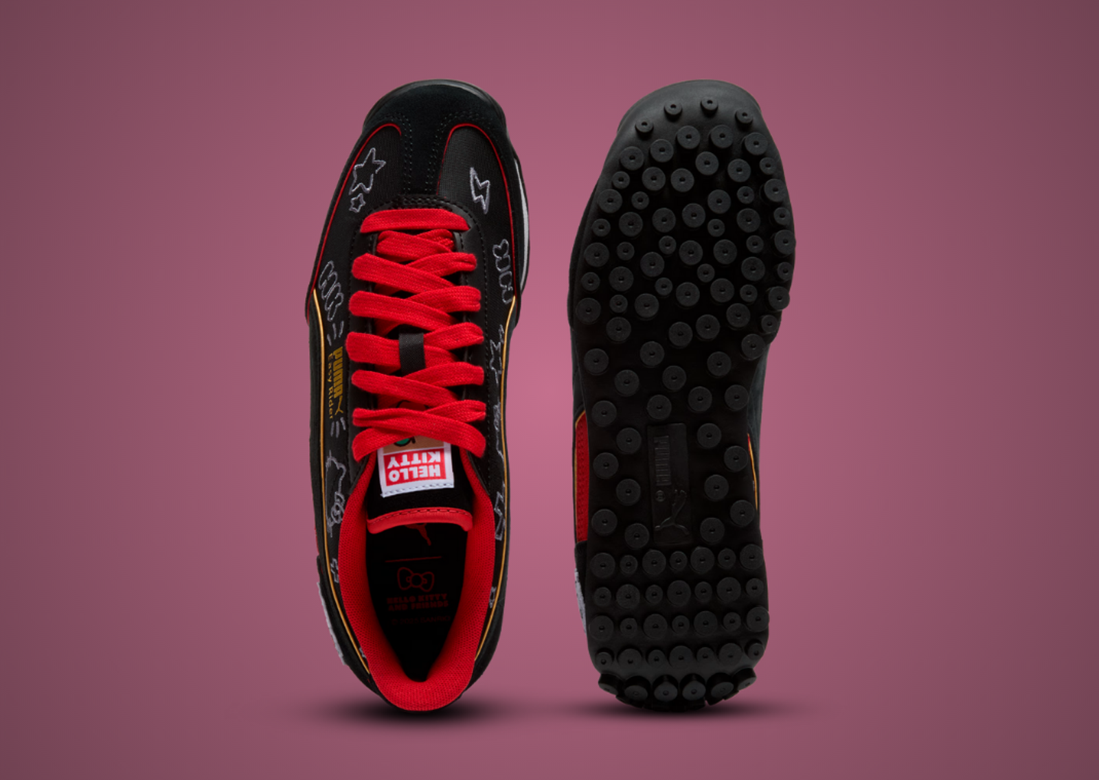 Hello Kitty x Puma Easy Rider Black (W) Top and Outsole