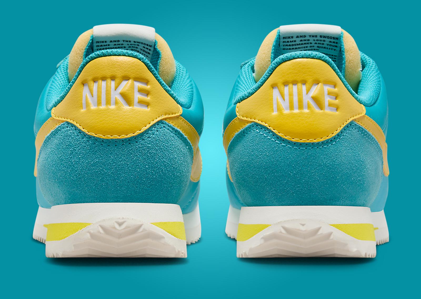 Nike Cortez Nylon Bleached Aqua Vivid Sulfur Back