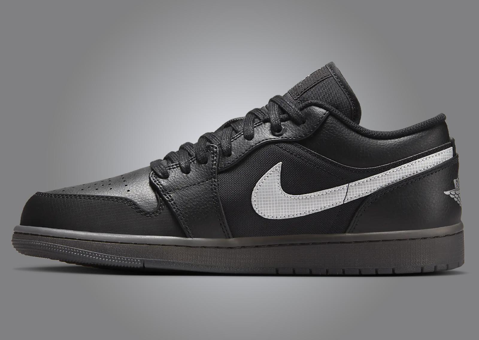 Air Jordan 1 Low Black White Dark Smoke Grey Medial