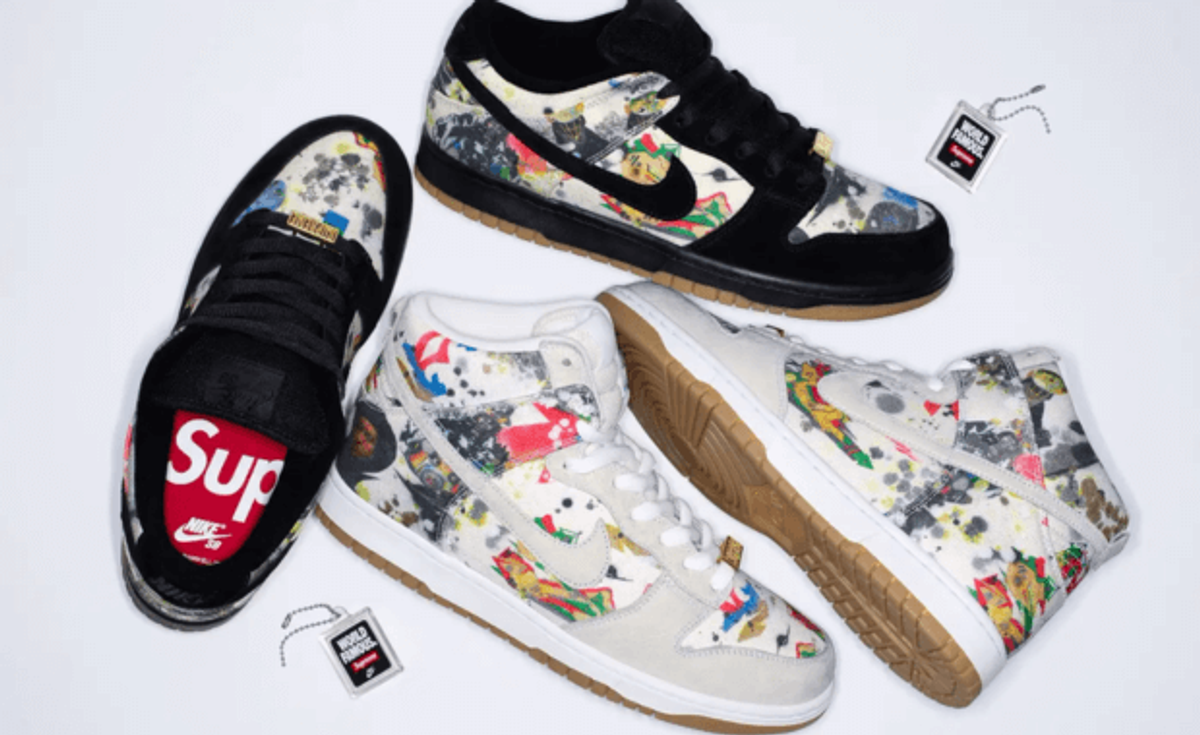 The Supreme x Nike SB Dunk Rammellzee Pack Releases August 31