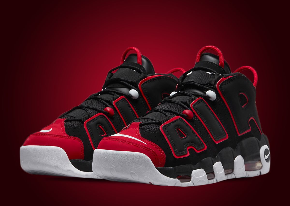 Nike air more uptempo gs red black Clearance