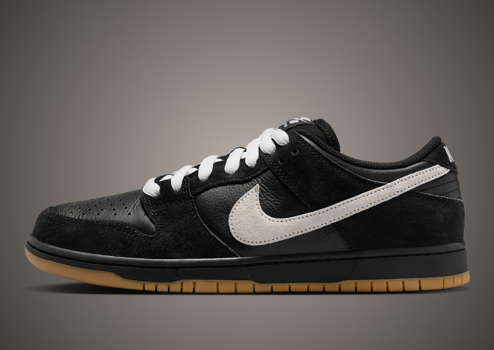 Nike SB Dunk Low Black White Gum Lateral