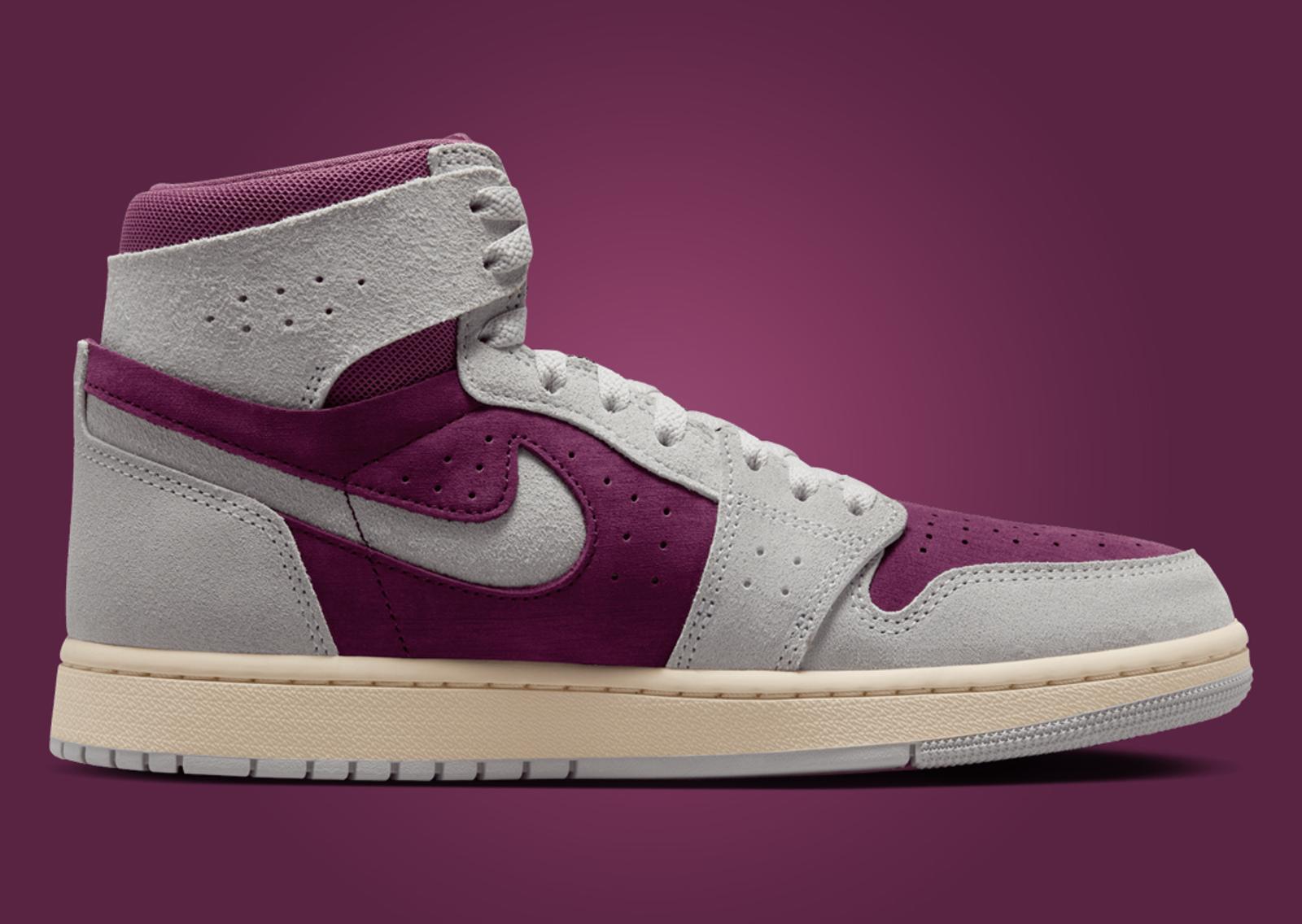 Air Jordan 1 High Zoom CMFT 2 Bordeaux Neutral Grey (W) Medial