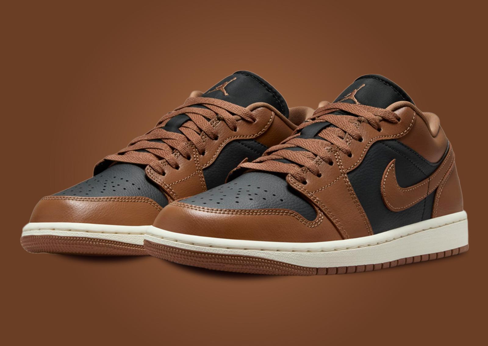 Air Jordan 1 Low Black Archaeo Brown (W) Angle