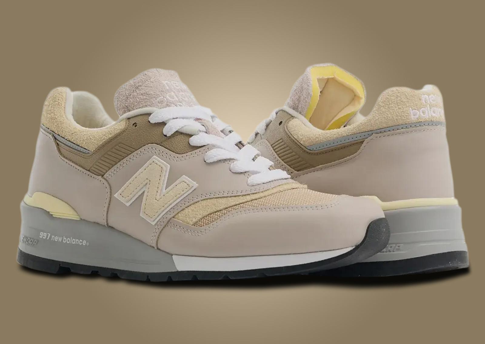 New Balance 997 Made in USA Moonrock Driftwood Angle and Heel