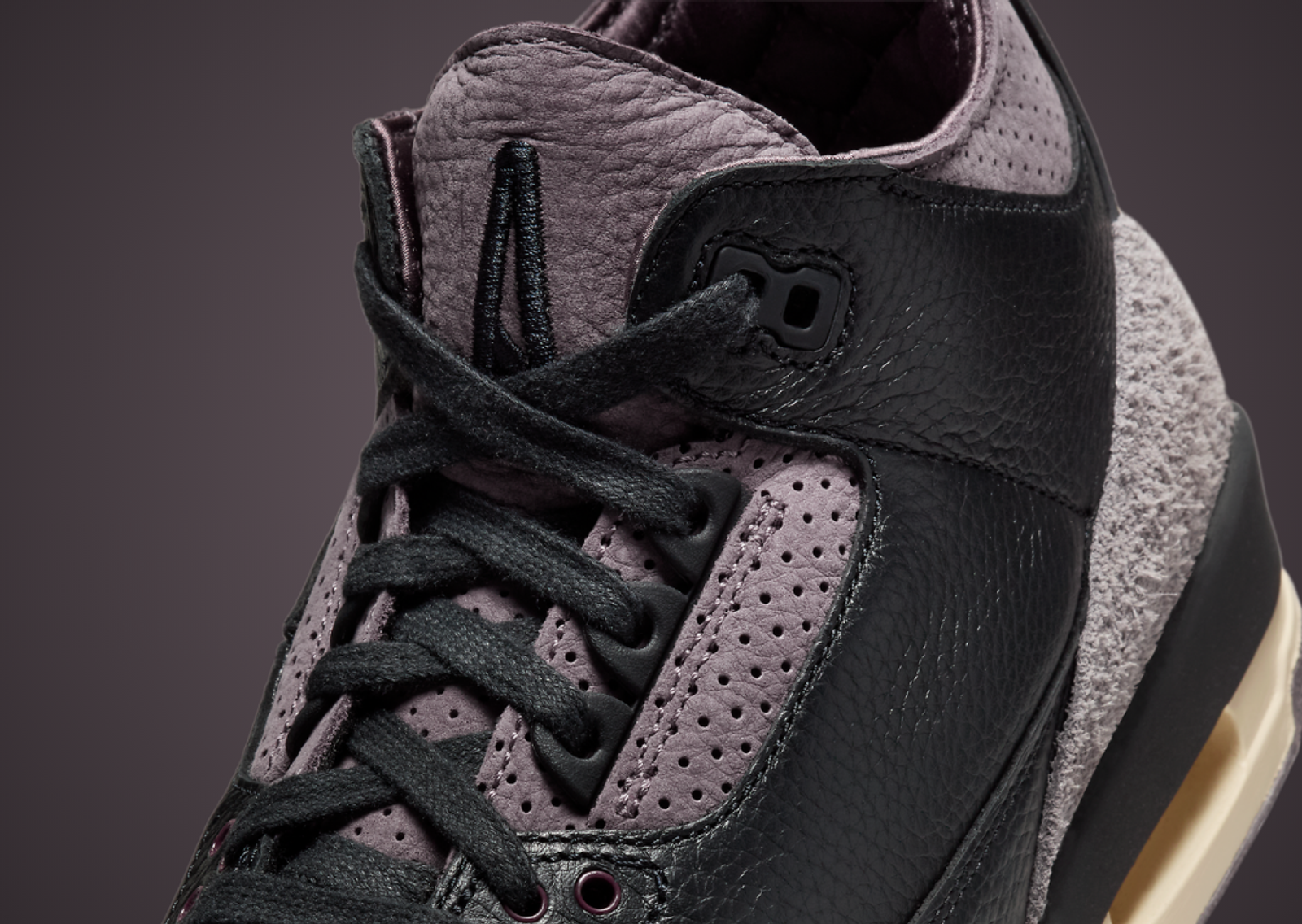 A Ma Maniere x Air Jordan 3 Retro OG SP Black Violet Ore Tongue