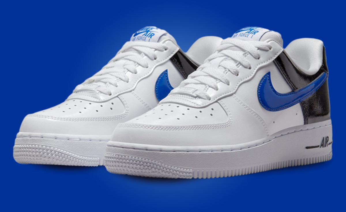 Patent Leather Accents This Women’s Exclusive Nike Air Force 1 White Black Blue