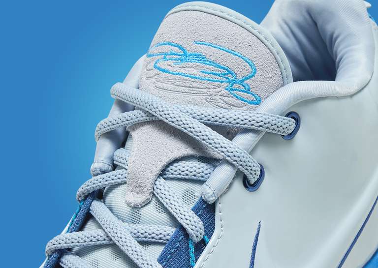 Nike LeBron 21 Blue Diver Tongue Detail