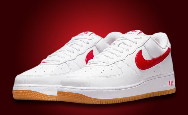 Nike air force 1 low red and white sale