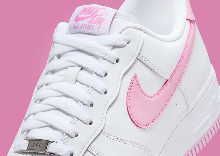 Nike Air Force 1 Low White Pink Rise Tongue