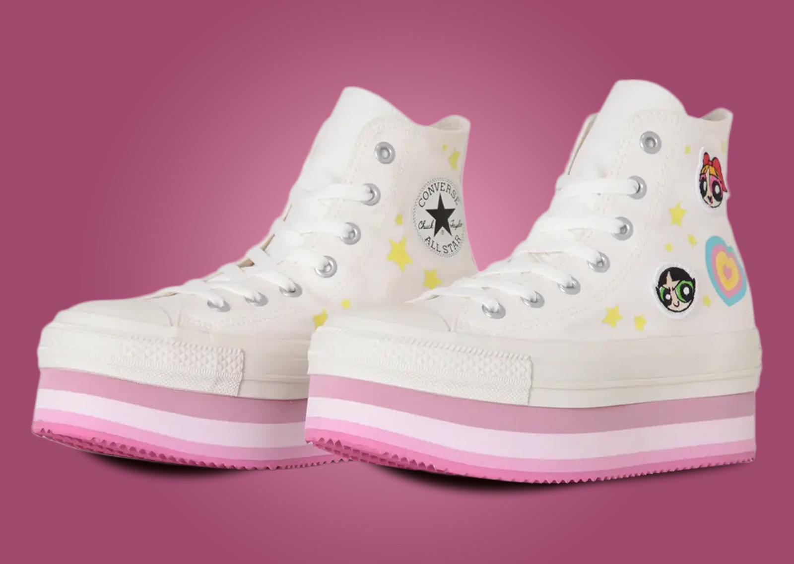 The Powerpuff Girls x Converse All-Star Chunkykine Hi White (GS) Angle