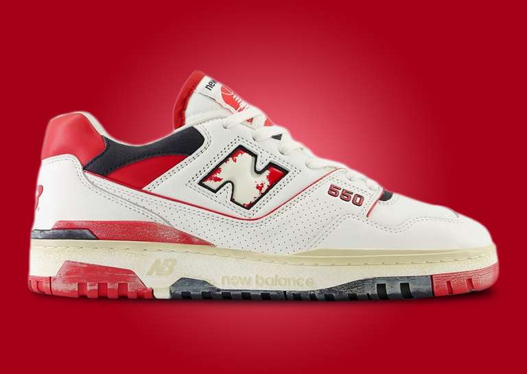 New Balance 550 Vintage Red Lateral