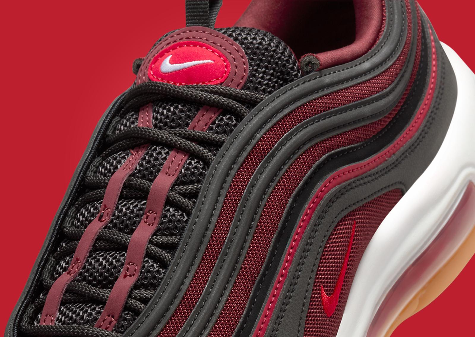 Nike Air Max 97 Black Team Scarlet Tongue