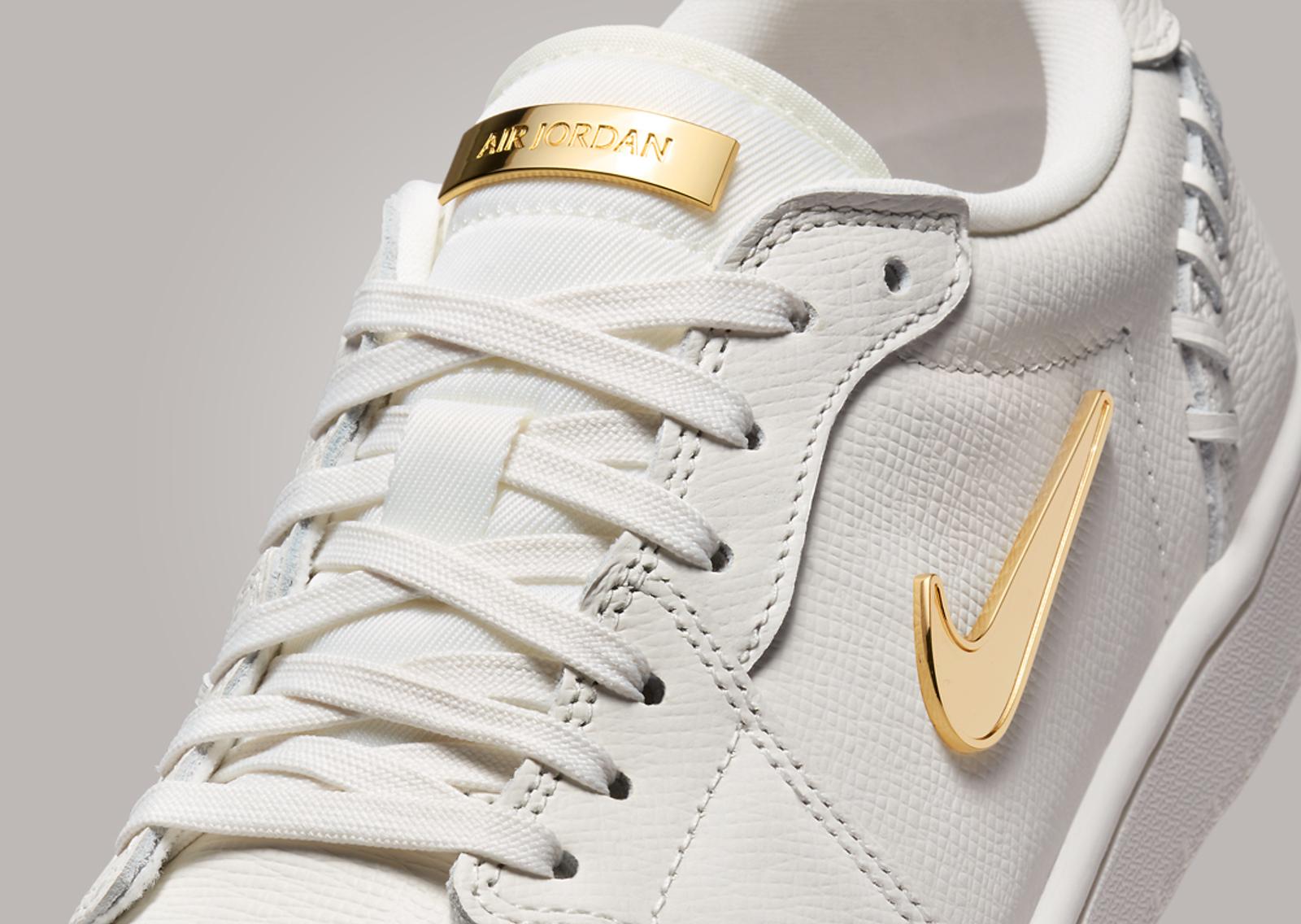 Air Jordan 1 MM Low Sail Metallic Gold (W) Tongue Detail