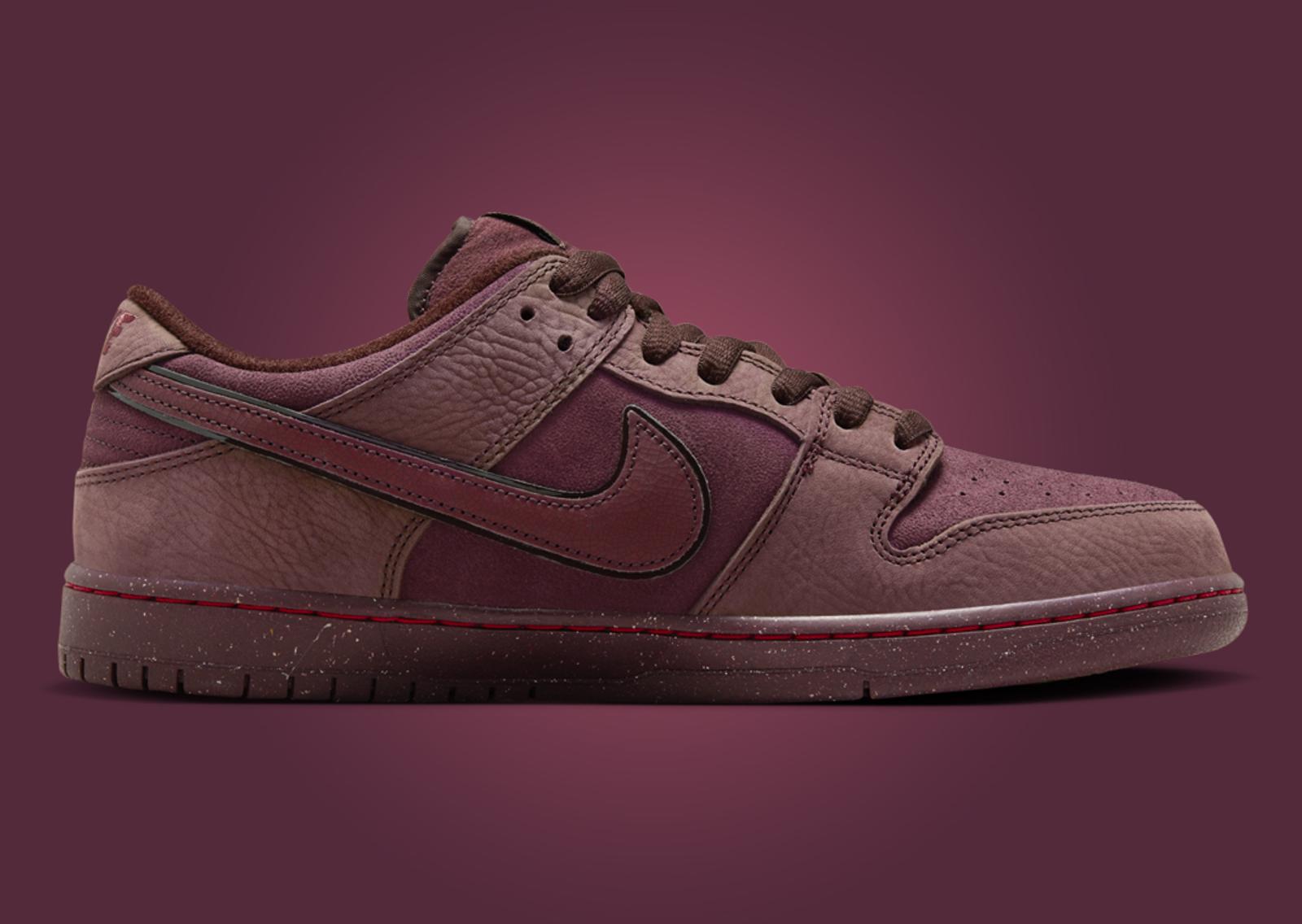 Nike SB Dunk Low Premium Paris City of Love Burgundy Crush Medial