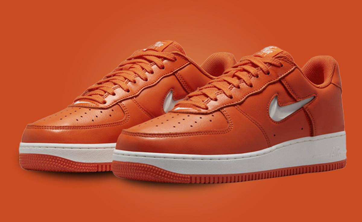 Bold Safety Orange Leather Outfits The Nike Air Force 1 Low Jewel
