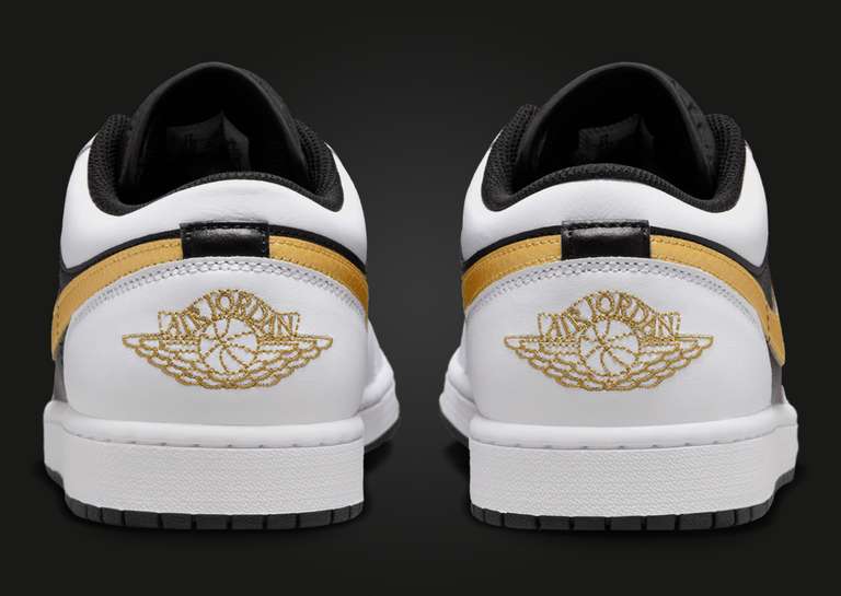 Air Jordan 1 Low White Black Metallic Gold Heel