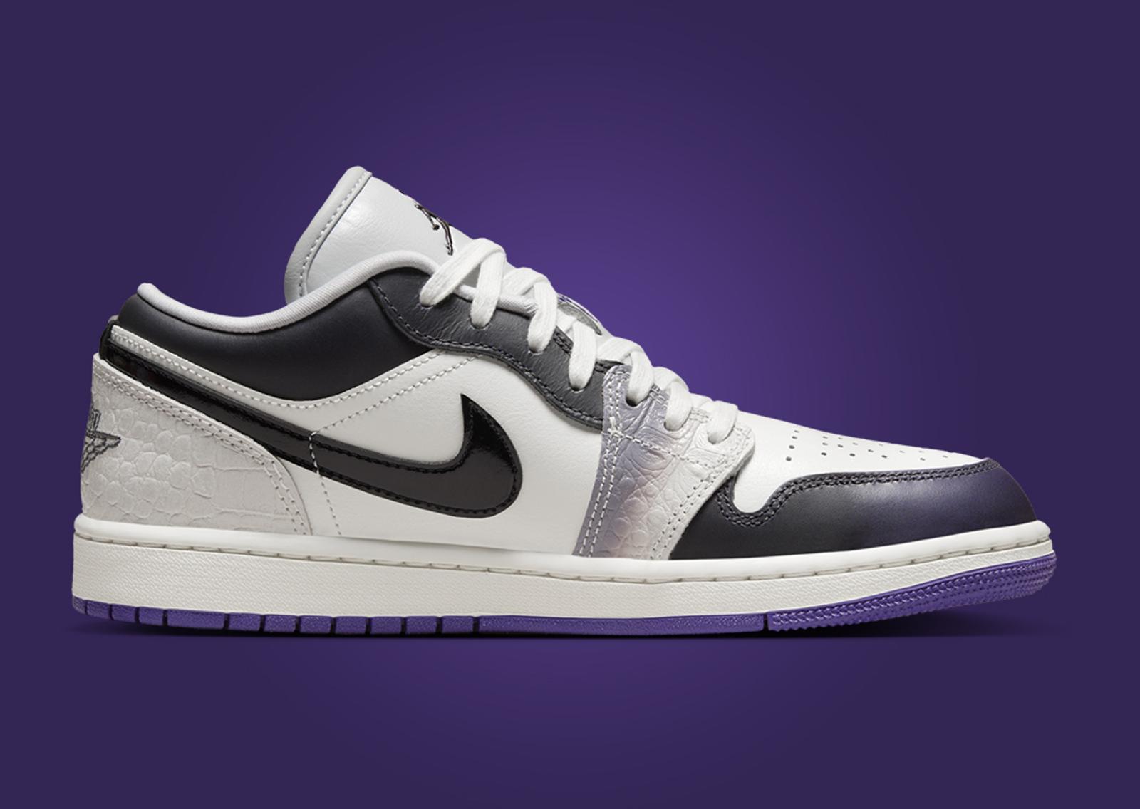 Air Jordan 1 Low SE Cement Grey Field Purple (W) Medial