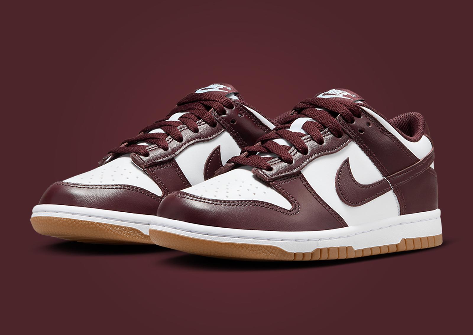 Nike Dunk Low Burgundy Crush Gum (GS) Angle