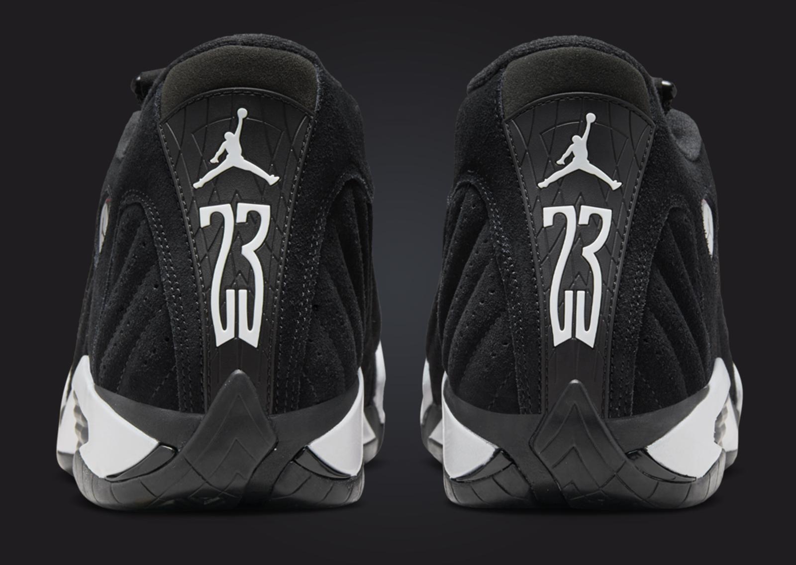 Air Jordan 14 Retro Black White Heel