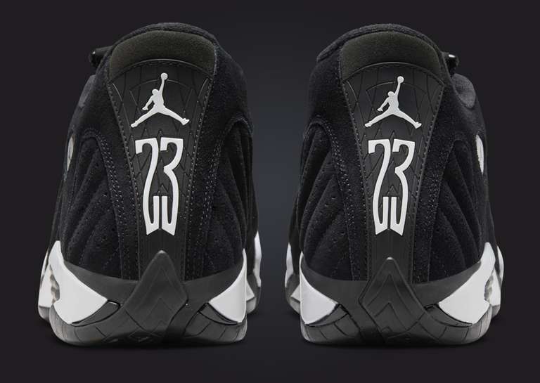 Air Jordan 14 Retro Black White Heel