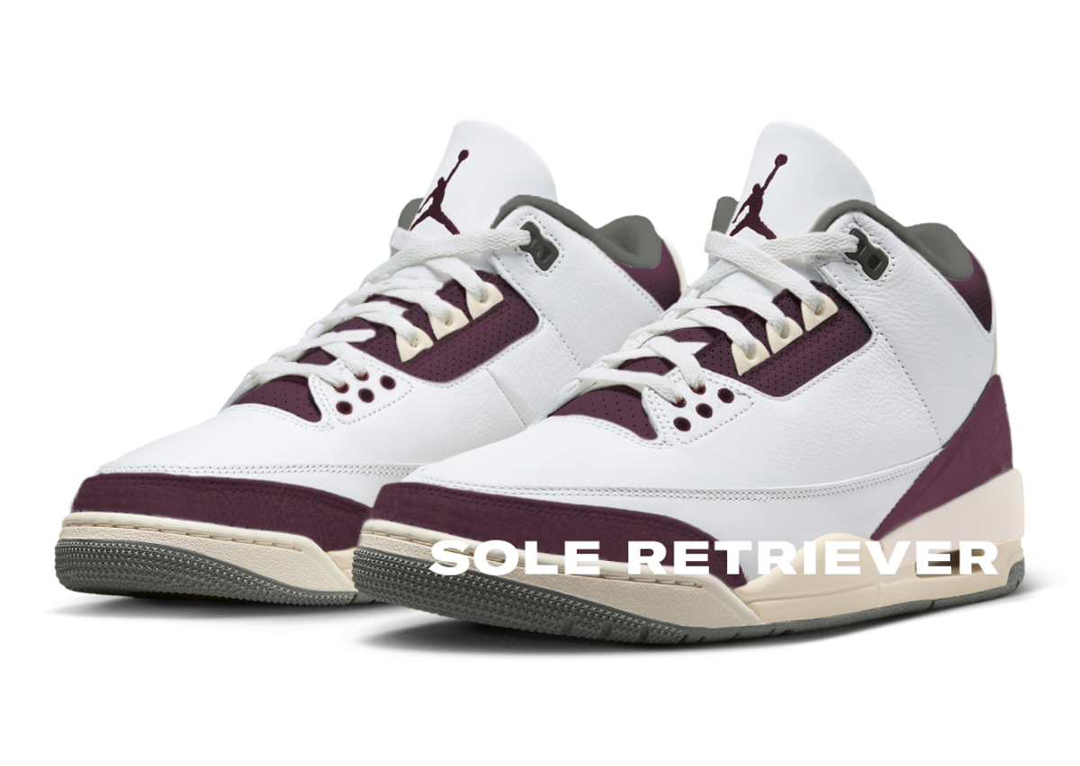 Burgundy and deals gold jordan 3