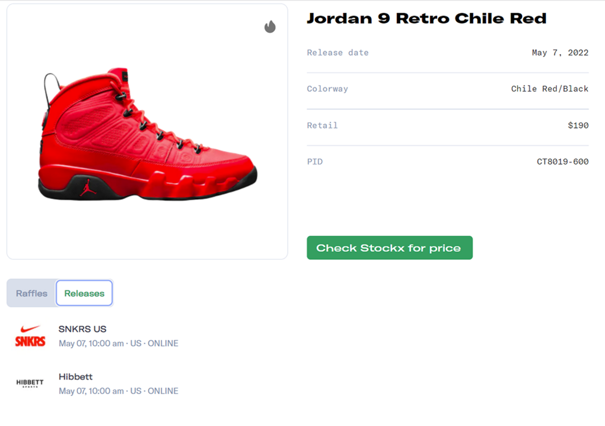 Air Jordan 9 Chile Red Release Guide