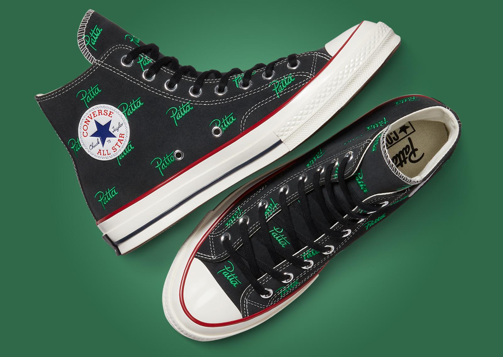 Patta x Converse Chuck Taylor 70 Black Jolly Green Angle