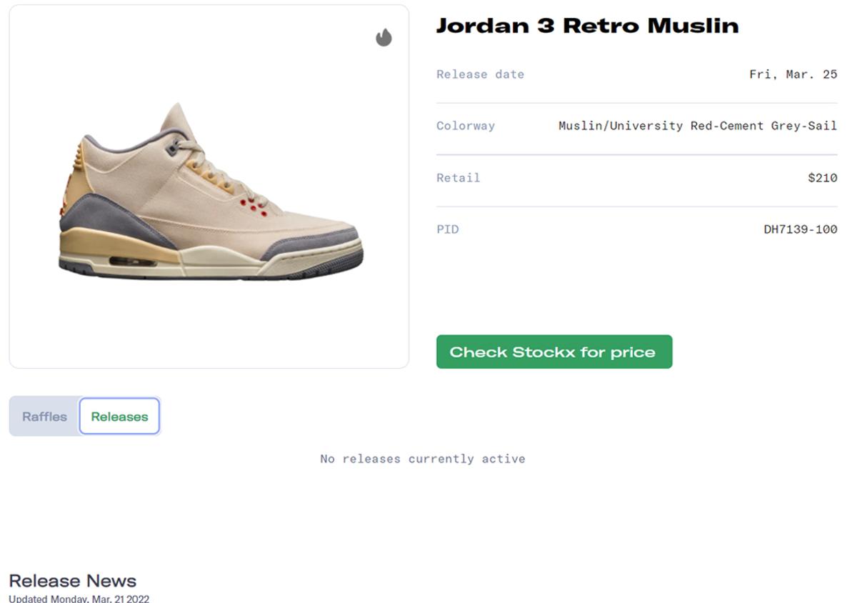 Air Jordan 3 Muslin Release Guide