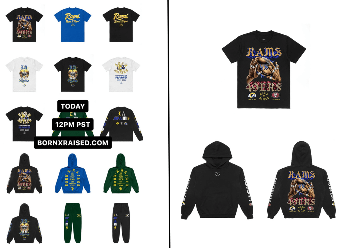 The Born X Raised x Los Angeles Rams 2023 Capsule Drops on September 15