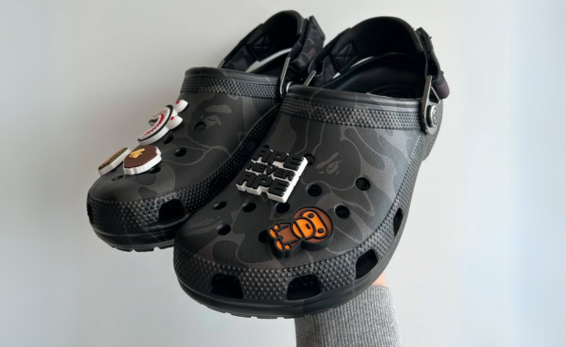 The BAPE x Crocs Classic Clog Black is Exclusive to Friends and Family