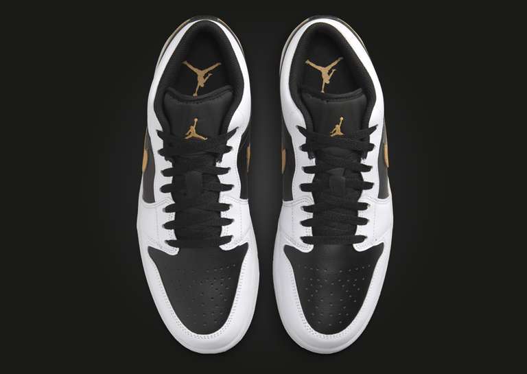 Air Jordan 1 Low White Black Metallic Gold Top
