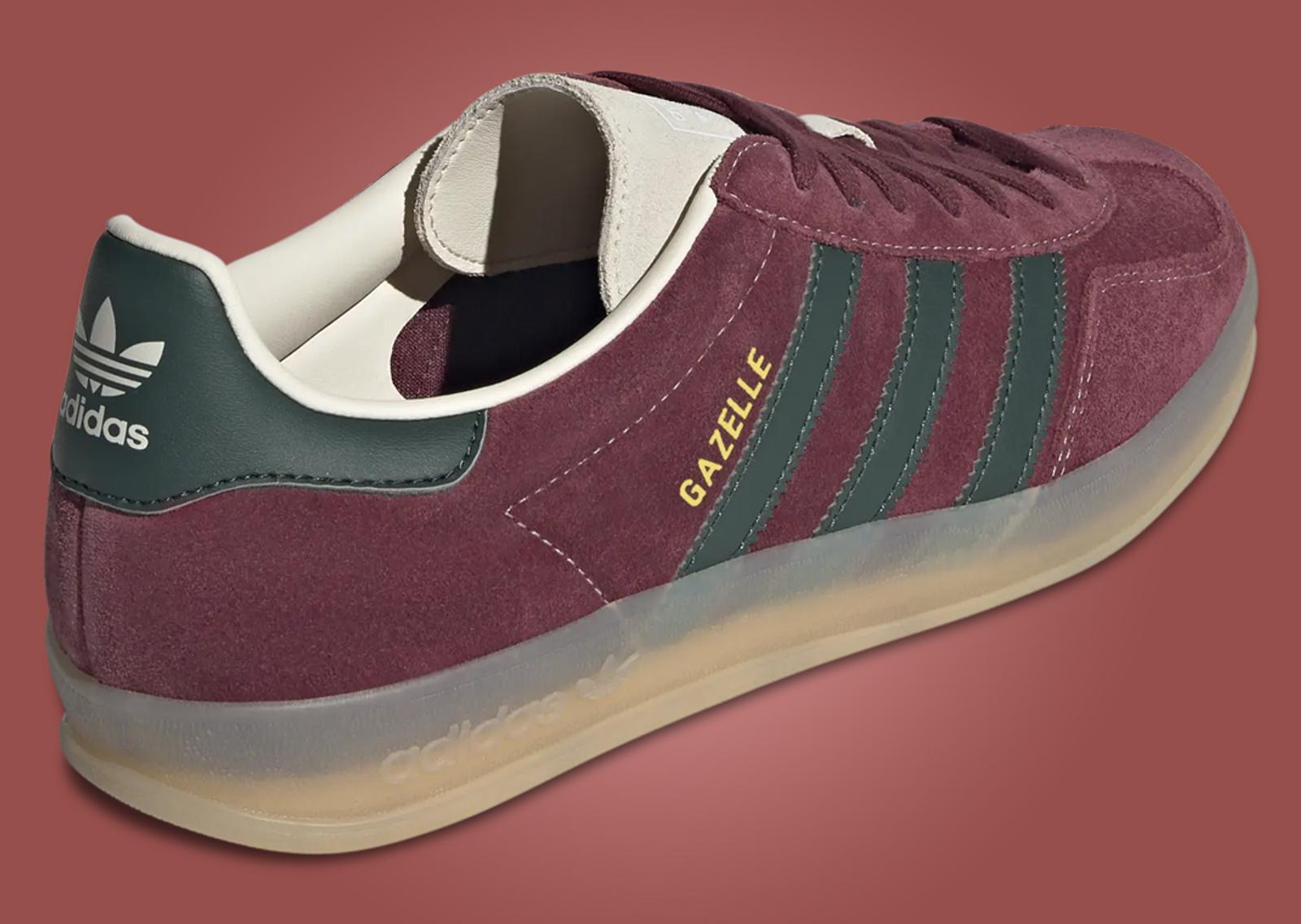 adidas Gazelle Indoor Shadow Red Shadow Green Heel Angle