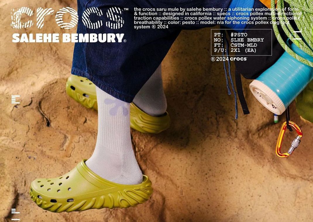 The Salehe Bembury x Crocs Pollex Mule Saru Pesto Releases March 2024