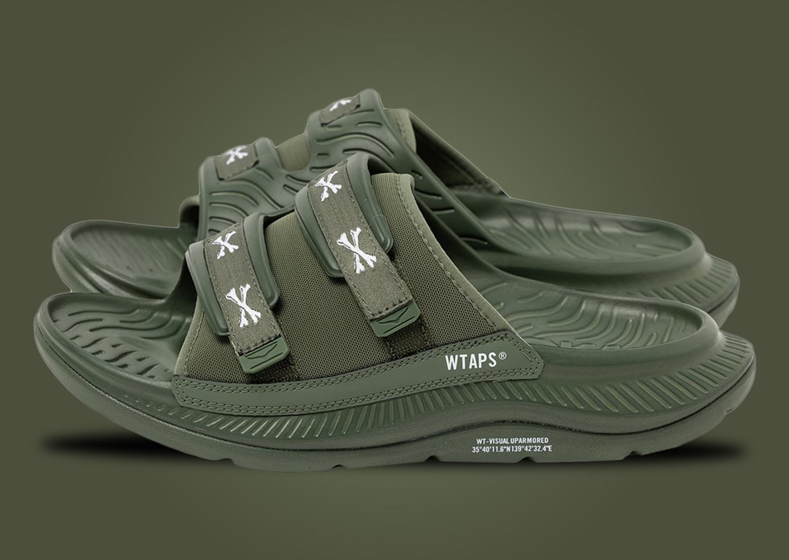 WTAPS x Hoka Ora Luxe Olive Drab Lateral