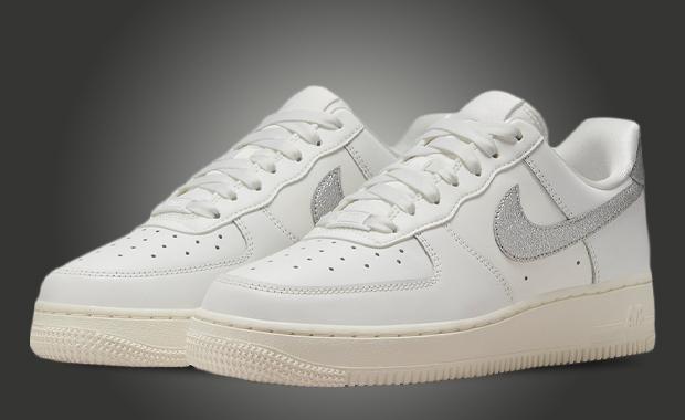 Metallic Silver Swooshes Decorate This Nike Air Force 1 Low