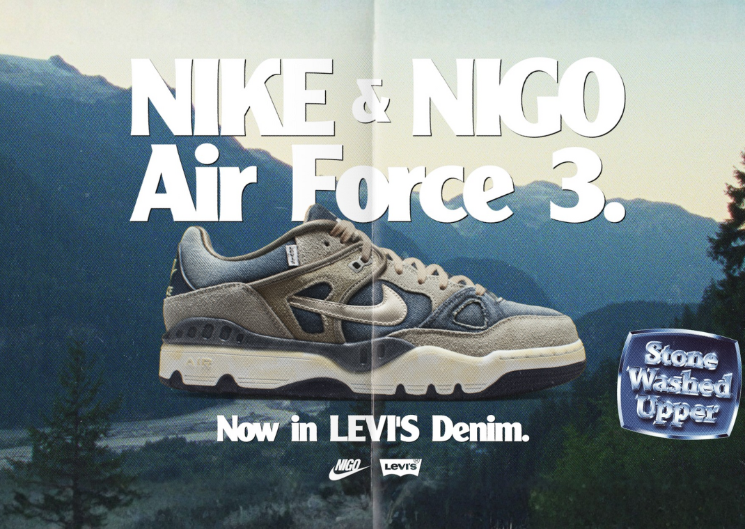 NIGO's Levi's x Nike Air Force 3 Olive Grey Releases October 2025