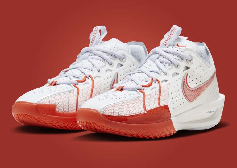 Nike GT Cut 3 Summit White Picante Red Angle